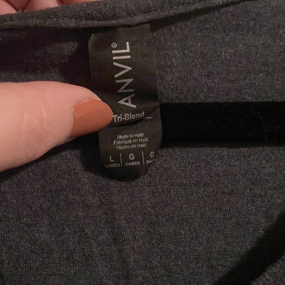 Dark grey curved hem shirt - Picture 2 of 3